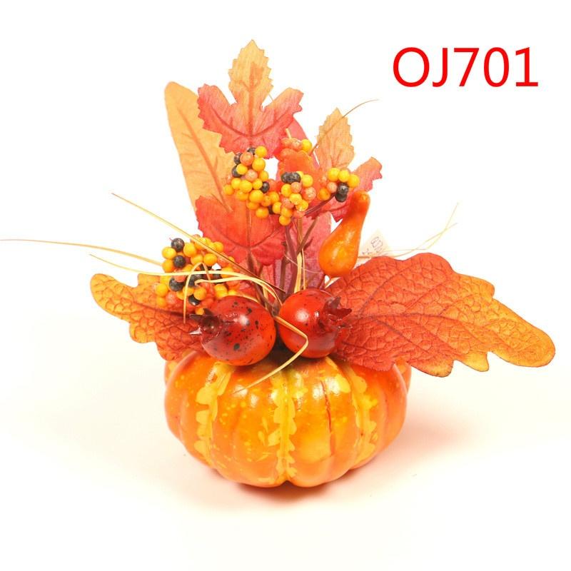 Simulation Pumpkin Table Pendulum Harvest Festival Halloween Autumn Color Decoration Props Maple Leaf Pomegranate Home Decoration