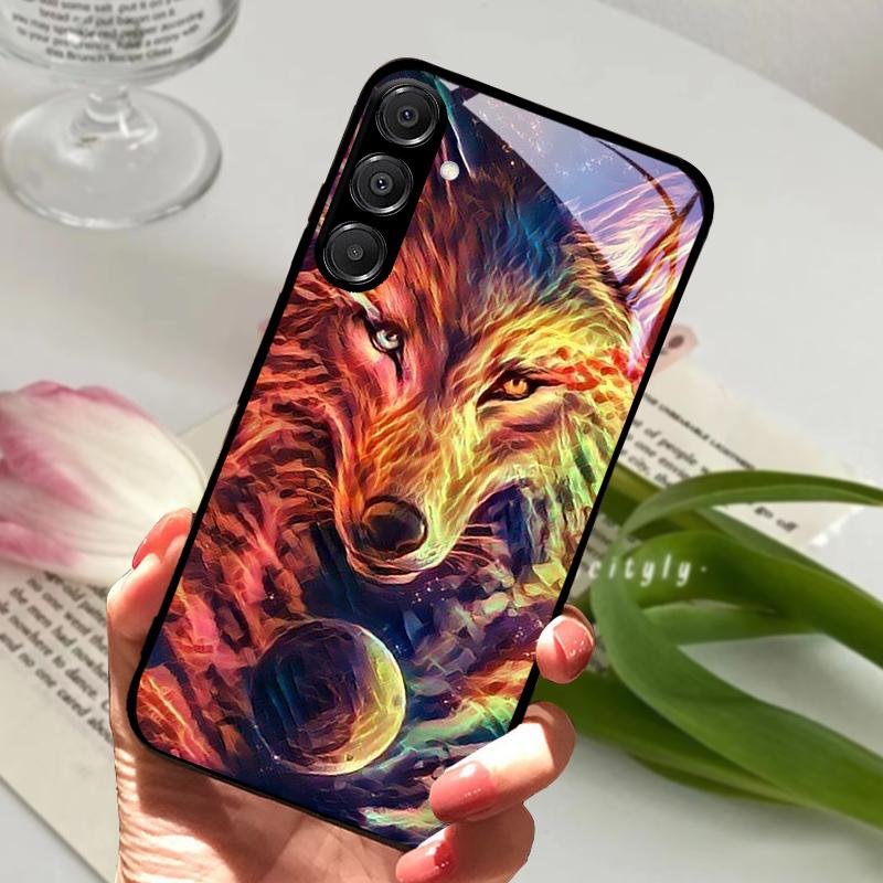 For Samsung A26 5G Case Hard PC Tempered Glass Phone Cover For Samsung Galaxy A36 A56 5G Fashion Animal Glass Protector Cases