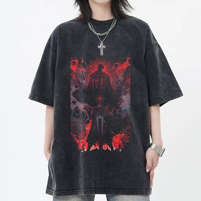 Anime Berserk Guts Griffith Printed Tee Men Women Washed Cotton T-shirts Short Sleeve Vintage T Shirt Harajuku Oversized Tshirt