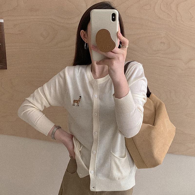 Women's Lightweight 50% Wool 50% Mulberry Silk Cardigan - 4-Season Versatile Knitwear for All-Year Comfort & Style