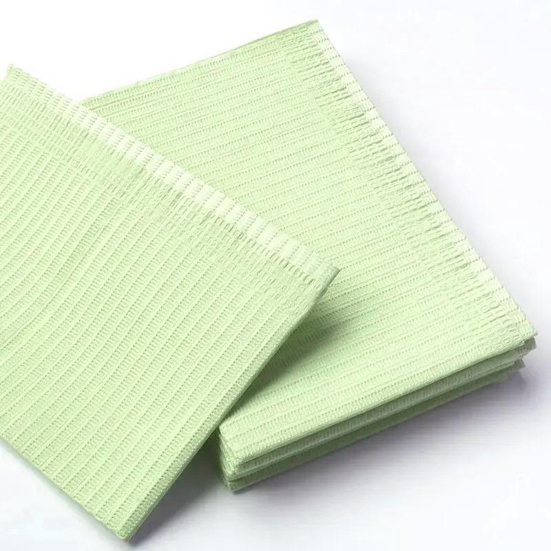 

20/30/60 шт. Зеленая одноразовая чистящая салфетка для татуировок, окрашенных волос, ногтей, сделай сам, противообрастающая салфетка, водонепроницаемый складной коврик для стола