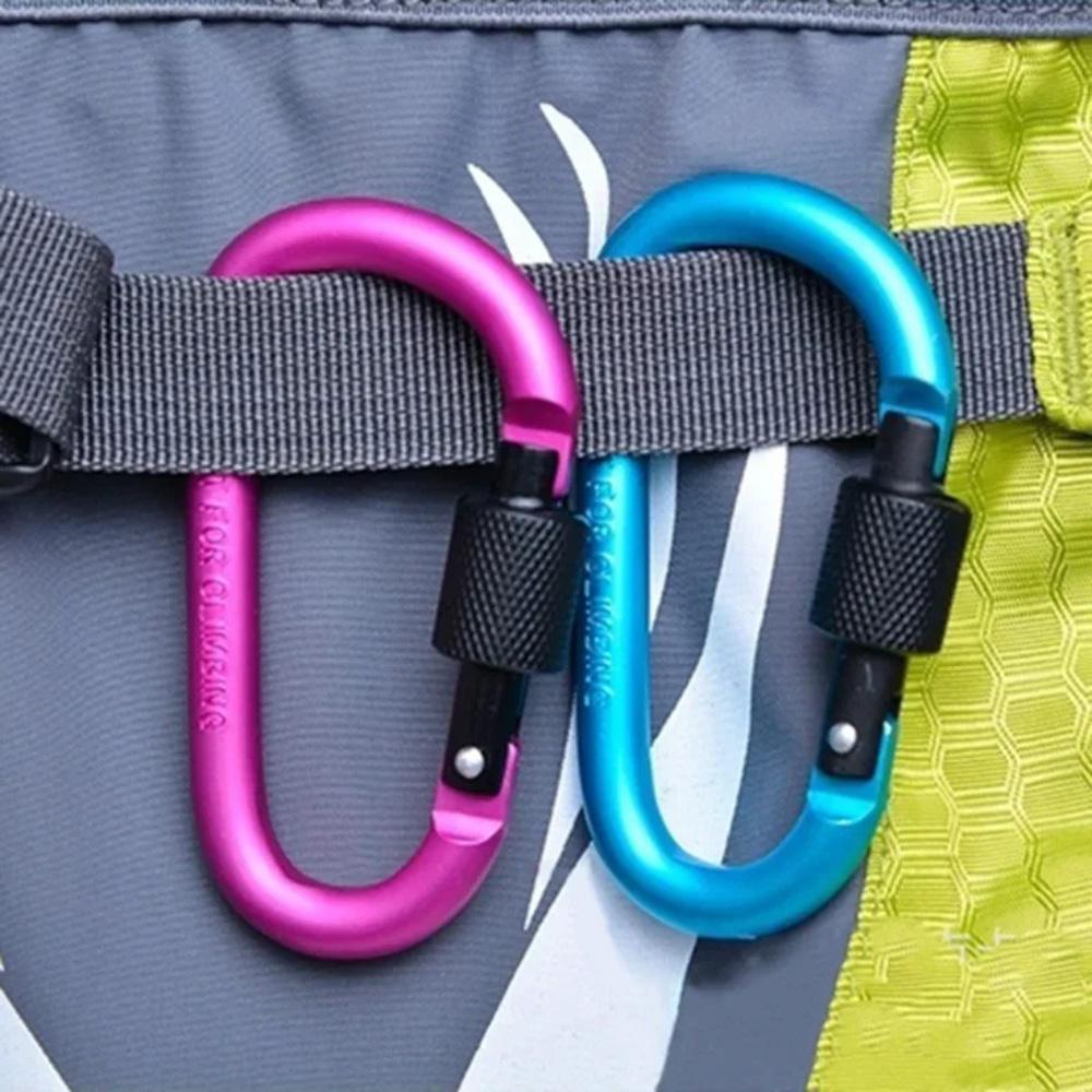 10pcs Carabiner Hooks Outdoor Travel Camping Buckle Clip Aluminum Alloy Survival Snap Hook Gear.