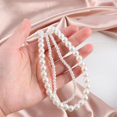 Girls Temperament Party Double Layer Clavicle Chain Choker Korean Neck Jewelry Pearl Women Necklace