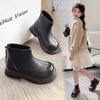 [Girls Martin Boots Children Leather Boots Winter Warm Boots Soft Sole Casual Fashion Short Boots for Girls]