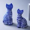 Figurine de Chat Minimaliste en Céramique Noir et Blanc pour Décoration Intérieure Nordique et Décoration de Bureau de Salon Accessoires pour la Maison
