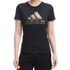Adidas Foil Print Round Neck Sports T-Shirt Women Tops Black DW5723
