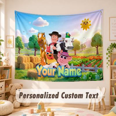 Custom Name Text Tapestry,La Granja De Zenón Boho Wall Hanging, Decorative Backdrop Tapestry For Room