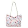 Broken Flower Canvas Bag Women's Spring New Fashion Casual Tote Bag Simple Commuter Shoulder Bag