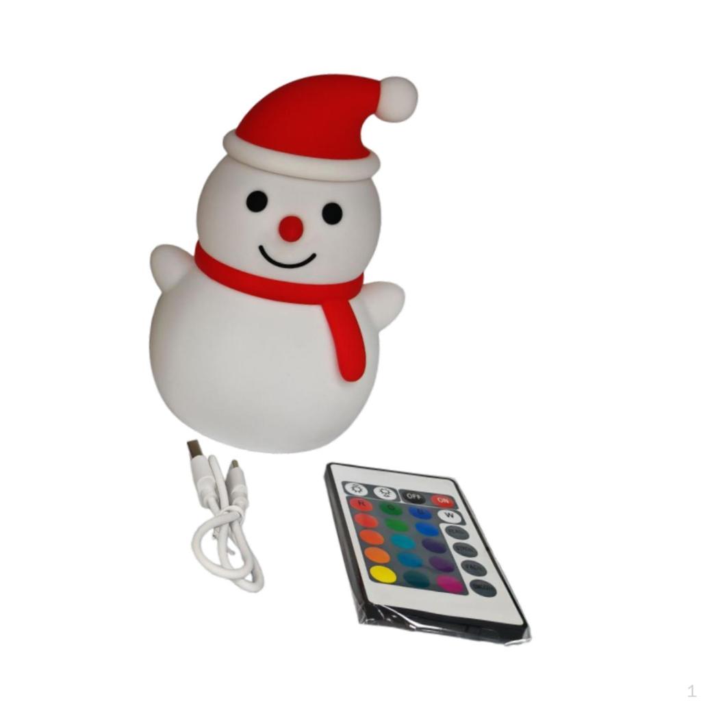 Cartoon Snowman Bedside Lamp with Touch Control for Nursery Use
