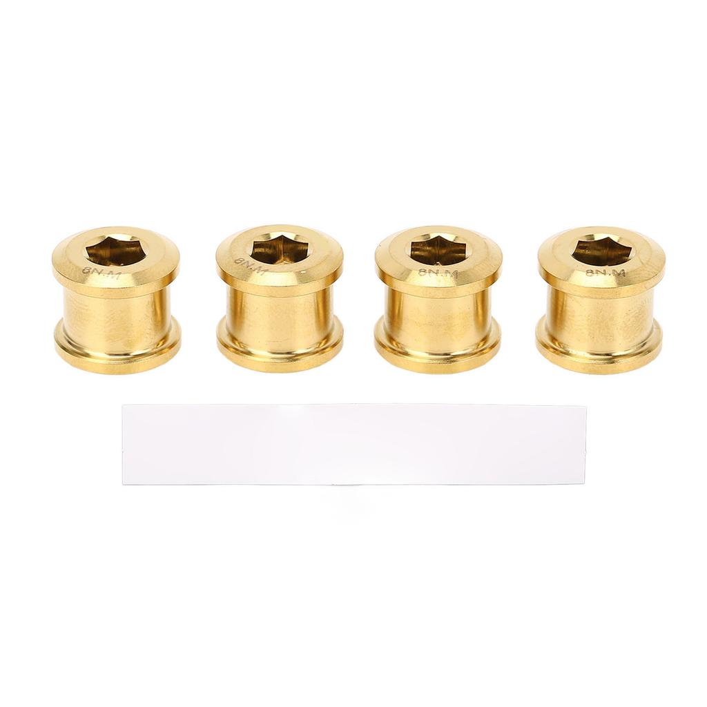 4pcs 6.5mm Mountain Bike Chainring Bolts Alloy Chainring Bolts Single Disc Chainwheel Screw for