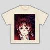 Demon Slayer Yoriichi Tsugikuni Anime Print T-shirt, Unisex Cool Manga Art Graphic Tee, Casual Streetwear Short Sleeve Top