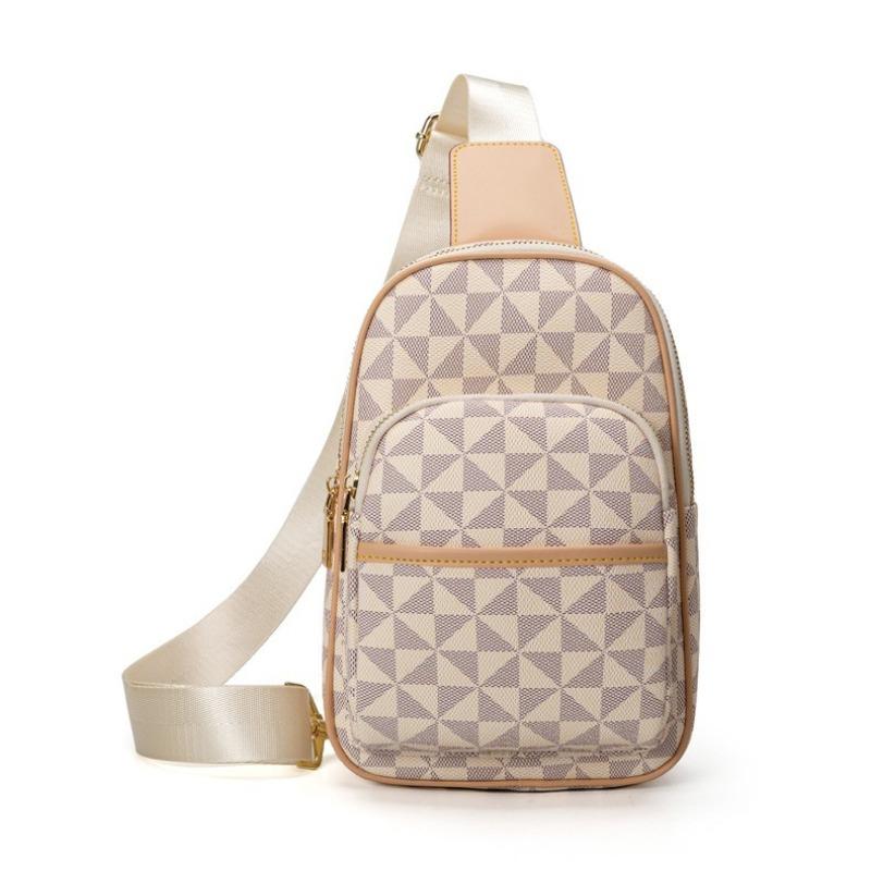 Retro printed letter fashion breast bag women's new large-capacity versatile simple shoulder messenger bag