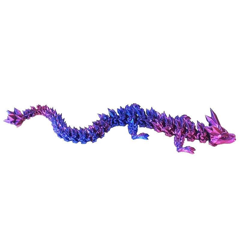 1PC explosion luminous dragon 3d printing dragon gradual change crystal dragon full joint movable simulation toy desktop ornament