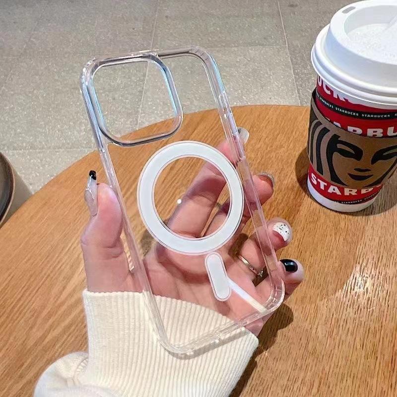 Magnetic transparent mobile phone case iPhone17 to figure personalized private LOGO Apple 15pm