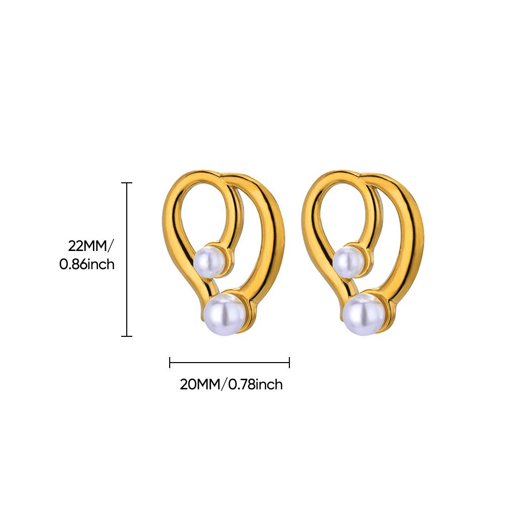 

Heart Petal Imitation Pearl Earring for Women Gold Color Stainless Steel Stud Earring Anti Fading Wedding Charm Jewelry Gift BFF