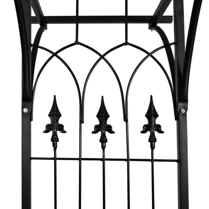 Arche de jardin en métal noir VIDAXL - 200 x 52 x 204 cm