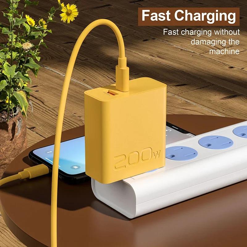 200W USB Type-C Fast Charging Mobile Phone Charger Adapter Fast Charging USB PD EU Plug for iPhone 16 15  Samsung