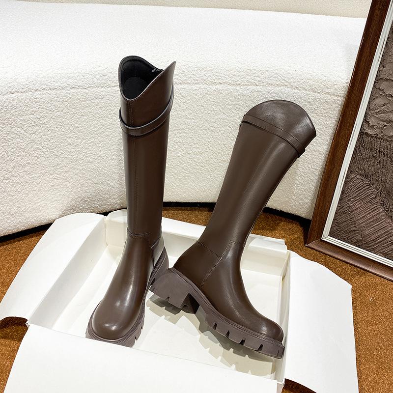 Knight Boots for Women, New Thick-soled Boots for Women, Knee-high Boots for Autumn and Winter, Thick High-heeled Boots