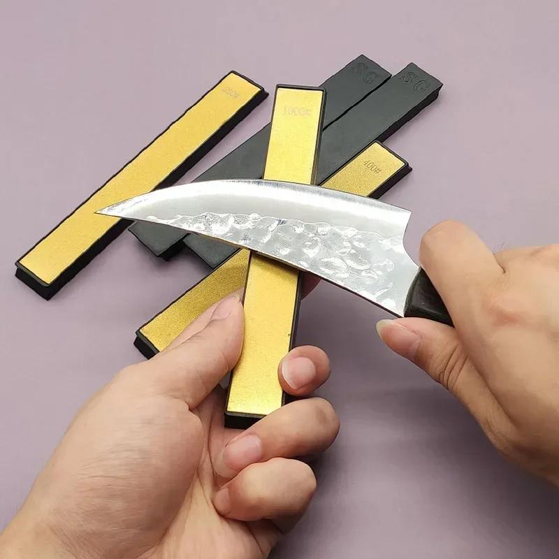 240/400/600/1000 Grit Golden Titanium Plated Diamond Fixed Angle Sharpener Sharpening Stone Whetstone Oilstone Honing Grindstone