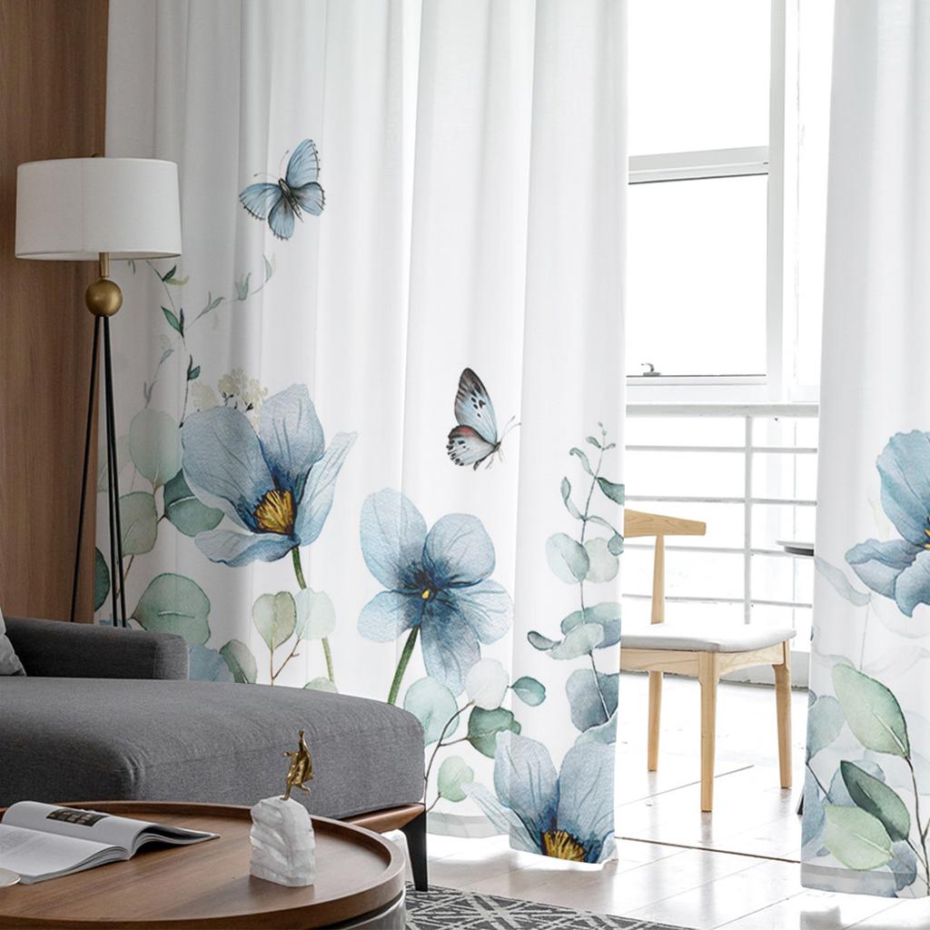 Eukaliptus tulipan motyl kwiat stokrotka liść przezroczyste zasłony sypialnia salon woalowe zasłony okienne tiulowe zasłony dla dzieci pokój