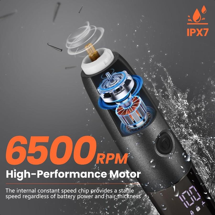 2in1 Nose and Body Hair Trimmer for Men Interchangeable Heads LED Display USBC Rechargeable Waterproof Grooming Kit for Nose Ea