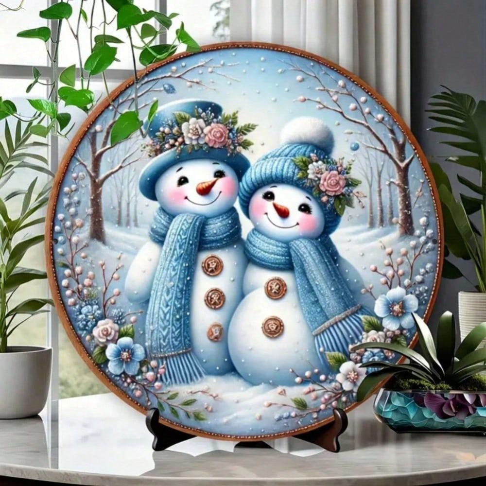 Snowman Metal Wall Art Aluminum Home Decor for Indoor Hanging Halloween Christmas Gift