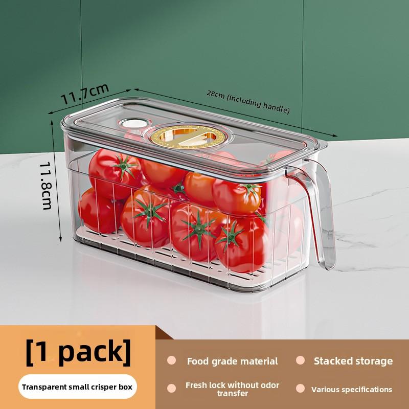 Refrigerator Sealing Belt Cover Plate with Handle Food Grade Stackable Fruit and Vegetable Preservation Box
