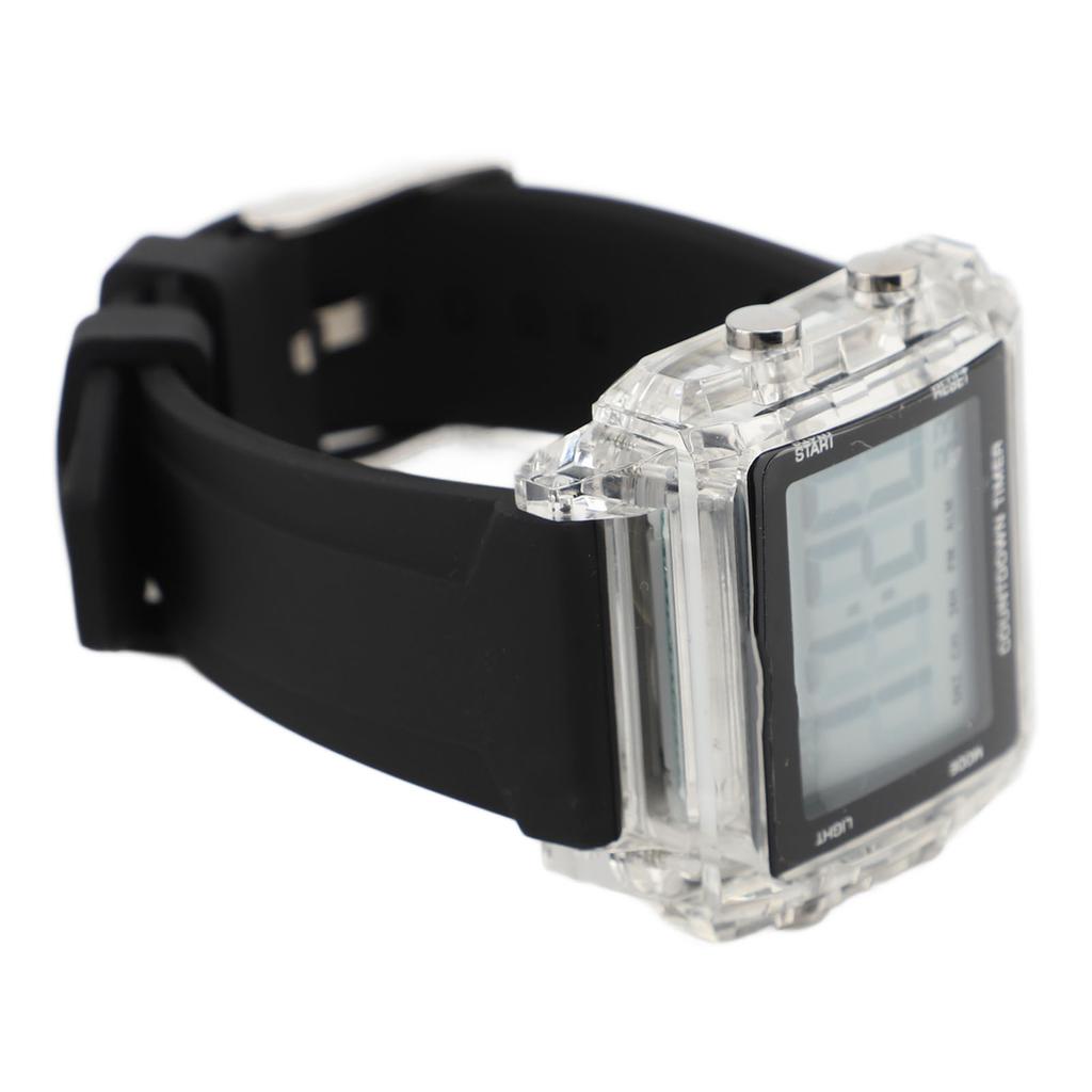 Classical Unisex Electronic LED Watch Simple Chronograph Date 50m Water Proof Rectangle Sports Digital Watch for Travel