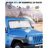 JOYTUTUS Upgraded Windshield Sun Shade Compatible With Wrangler JK JKU TJ, Foldable JK Windshield Sunshade Sun Visor Blocks UV Rays, Sun Shade Shield
