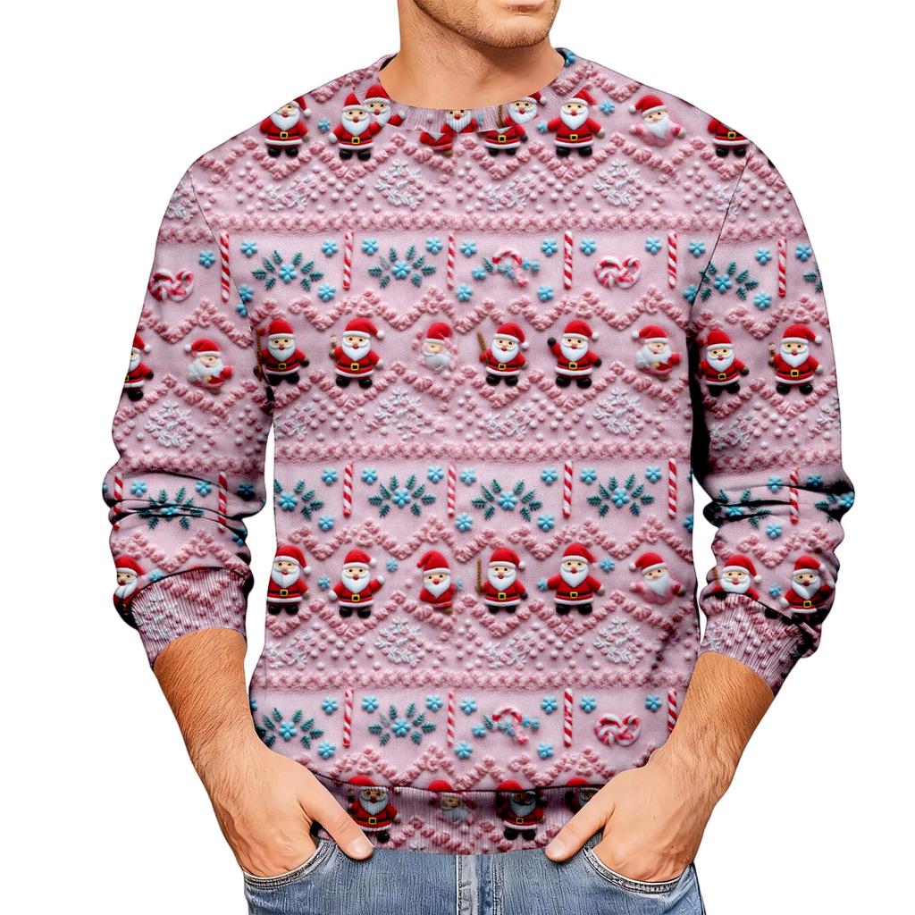 Weihnachtsdruck Lockerer Herren-Hoodie