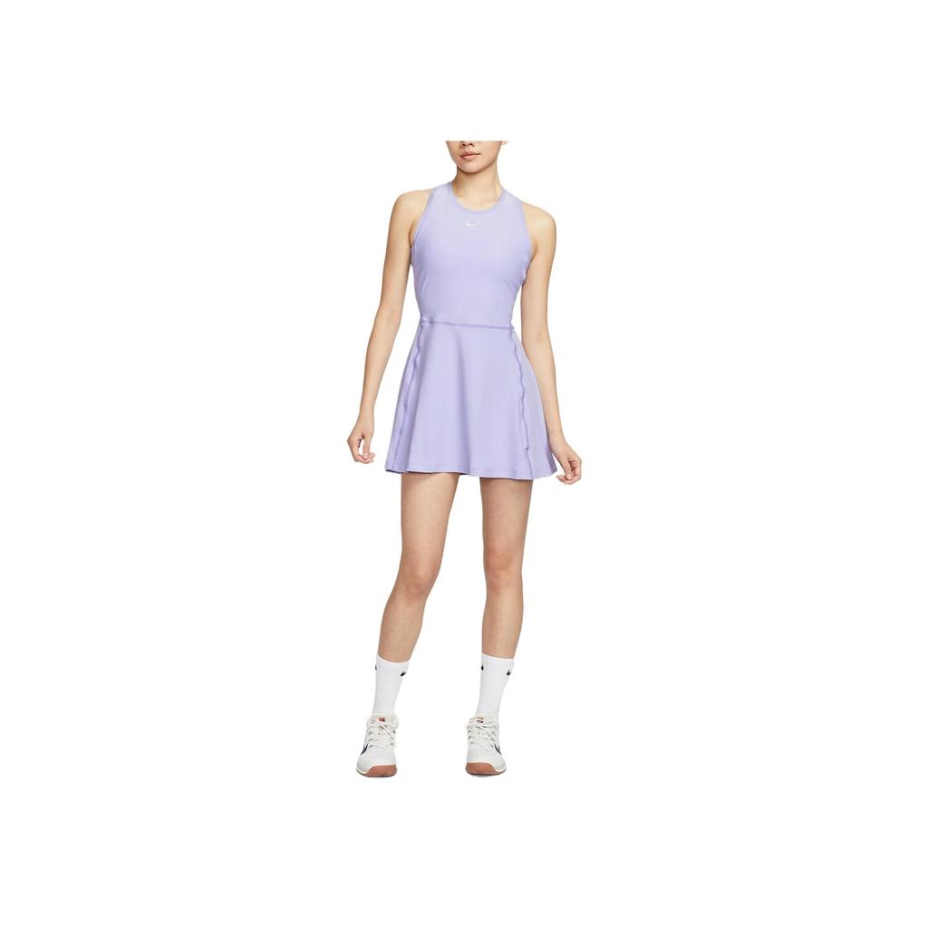Nike Victory Dri-Fit Comfortable Stylish Fitted Round Neck Versatile Sleeveless Tennis Dress Women dresses Light-Purple FQ1781-533