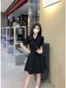 Plus Size Women's Elegant Bellflower French Style Short Sleeve Slimming Dress