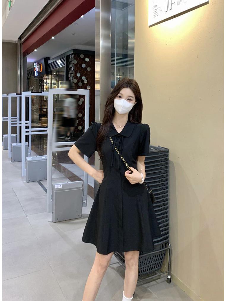 Plus Size Women's Elegant Bellflower French Style Short Sleeve Slimming Dress