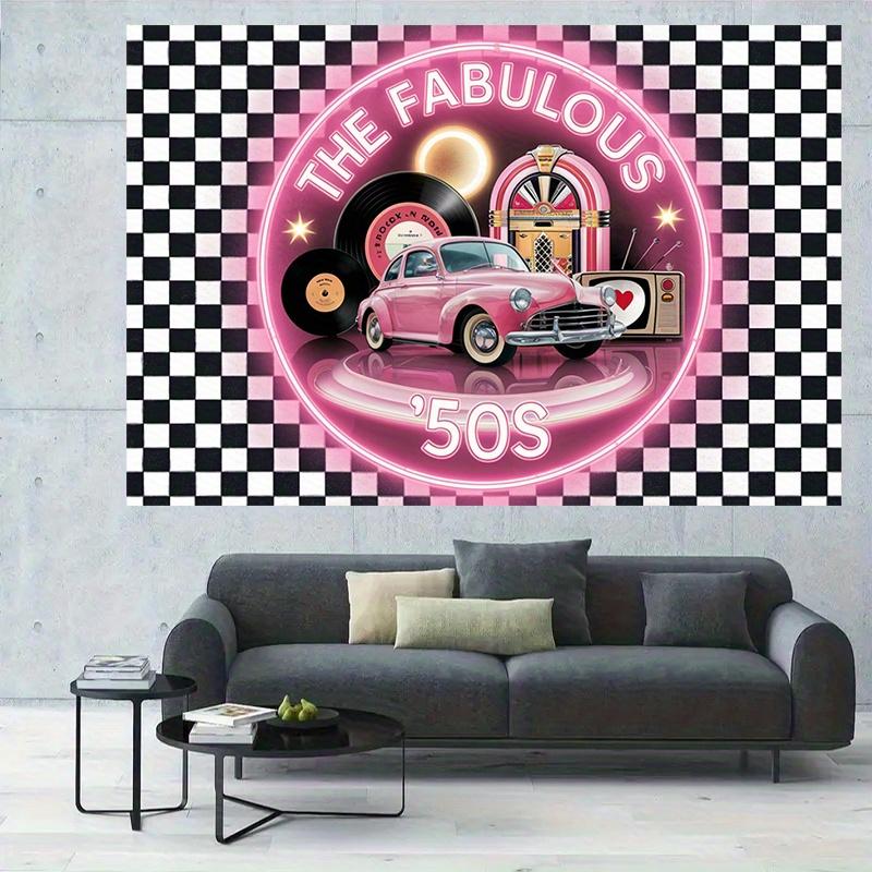 1 Piece, Polyester Decoration, Elegant Birthday Party Background, Rock Music Party Background, Festival Celebration