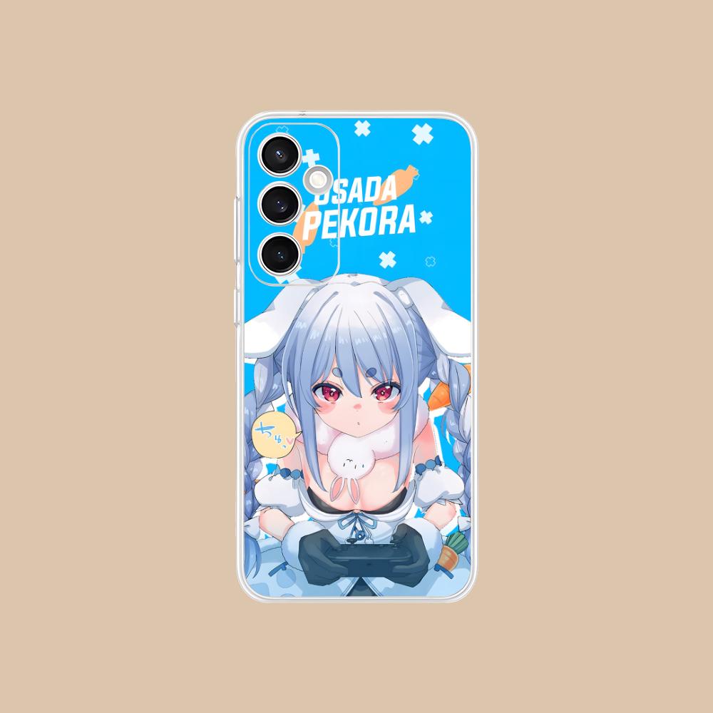 Holo Usada Pekora Clear Mobile Phone Case for Samsung Galaxy S25 S24 S23 S22 S21Plus FE Ultra Colorful Cover