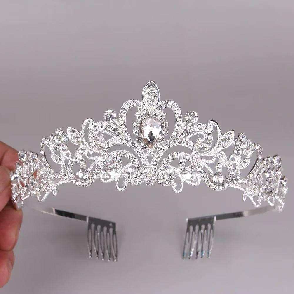 European and American Fashionable Bride Crown Headwear Hair Comb  Wedding Princess  Ball  Auto Show  Birthday Party Accessories  Crown
