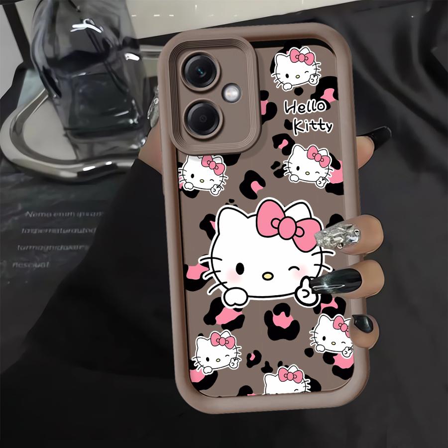 

Hello Kitty Leopard Print Pattern Case for Xiaomi Redmi Note 14 Pro Plus 9s 10S 11 12 12S 10 11S Note 13 Phone Cover Redmi Note 14 4G (Global)
