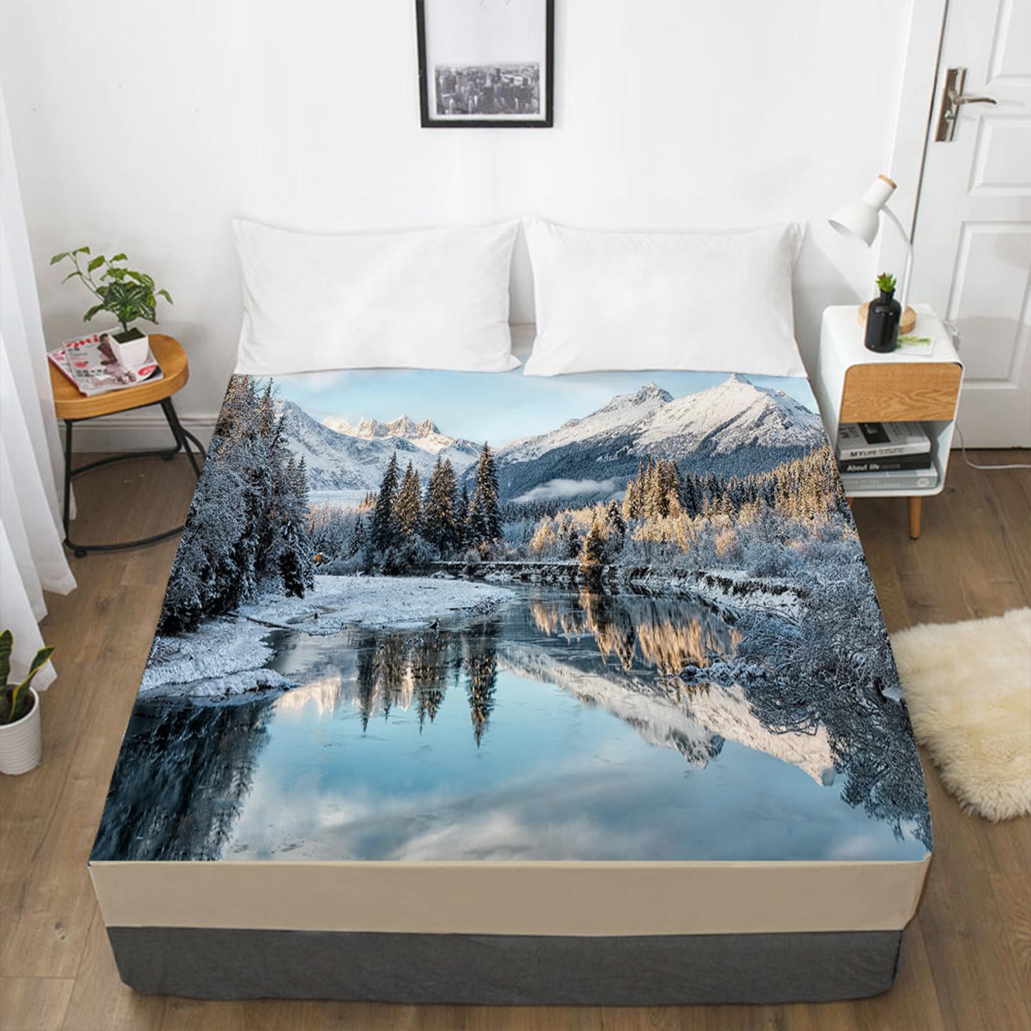 Домашняя уличная простыня с лесным 3D-принтом — фото 7