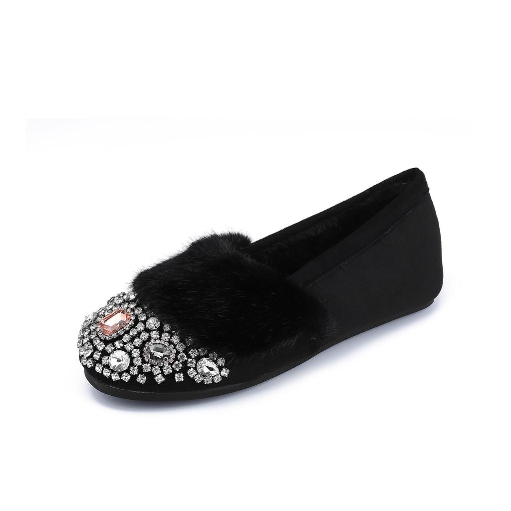 2025 winter new Mao Mao shoes women's shiny diamond platform cotton shoes women wear high-end thick velvet shoes children