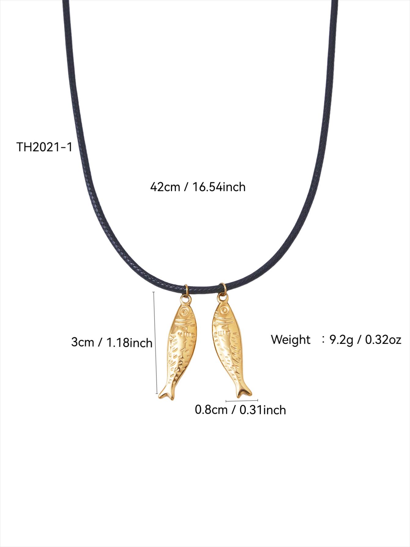 

1 шт. Богемное летнее пляжное нежное простое ожерелье из нержавеющей стали с подвеской в виде рыбки для приморских деловых женщин, аксессуары