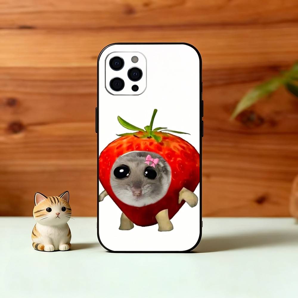 S-Sad H-Hamster Meme Phone Case For iPhone 17, 16,15,14,13,12,11 Plus,Pro Max, Others Soft Black Cover
