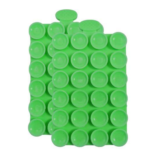 

2Pcs Silicone Phone Holder 24-Suction Cup Grips for Hands-Free Viewing Sticky Gel Pad for Desk And Car Dash зелёный