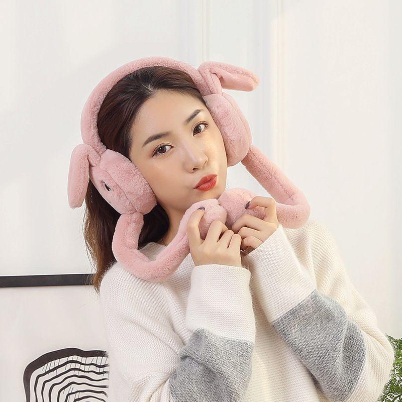 Cuddly Plush Rabbit Earmuffs Warm Fun Winter Accessory For Adults Kids