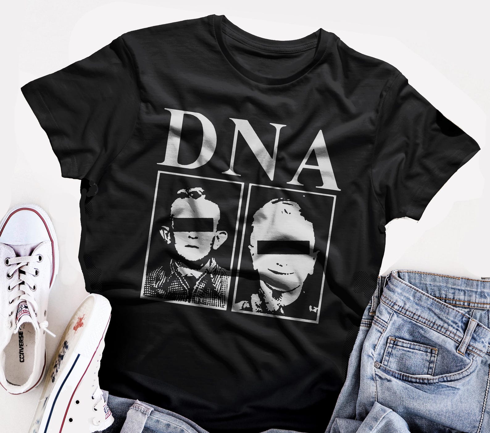 DNA T shirt screen print short sleeve shirt cotton L