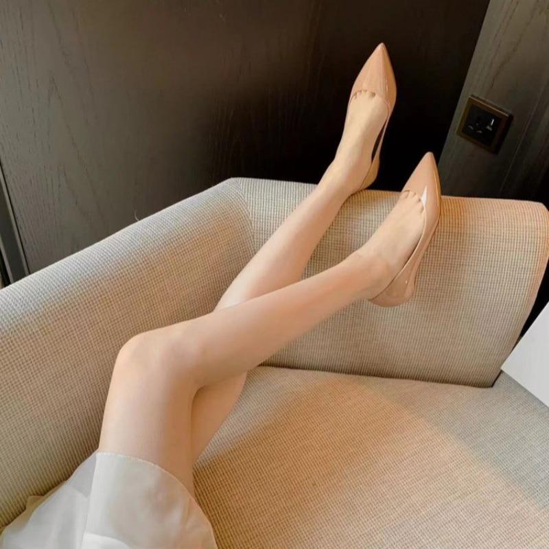 Fashion Women's Flat Shoes Autumn New Pointed Head Shallow Mouth Bright Leather Soft Sole Non-slip Single Shoes