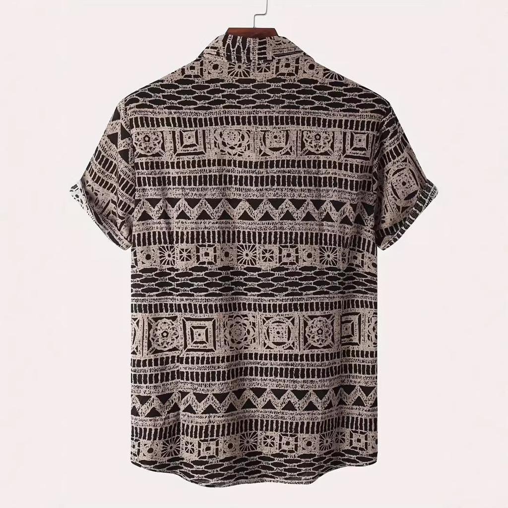 New Summer Men Clothes 3D Digital Print Casual Shirt Tops Men Short Sleeve Hawaii Shirt