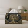 2D Flat 1pc Mystical Ornamental Classic - Decorative Tissue Box, Tree of Life Golden - Suitable for Home, Parties, Cars, Kitchens & Bathrooms - Tissue