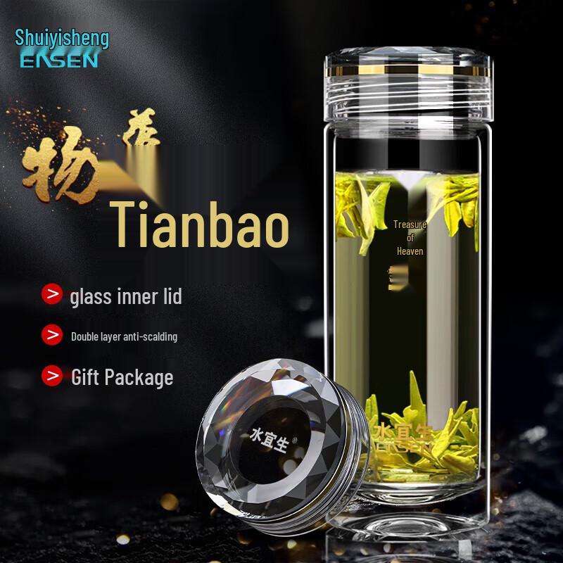 Shui Yi Sheng G909 Double-Layer Borosilicate Glass Tea Infuser Bottle