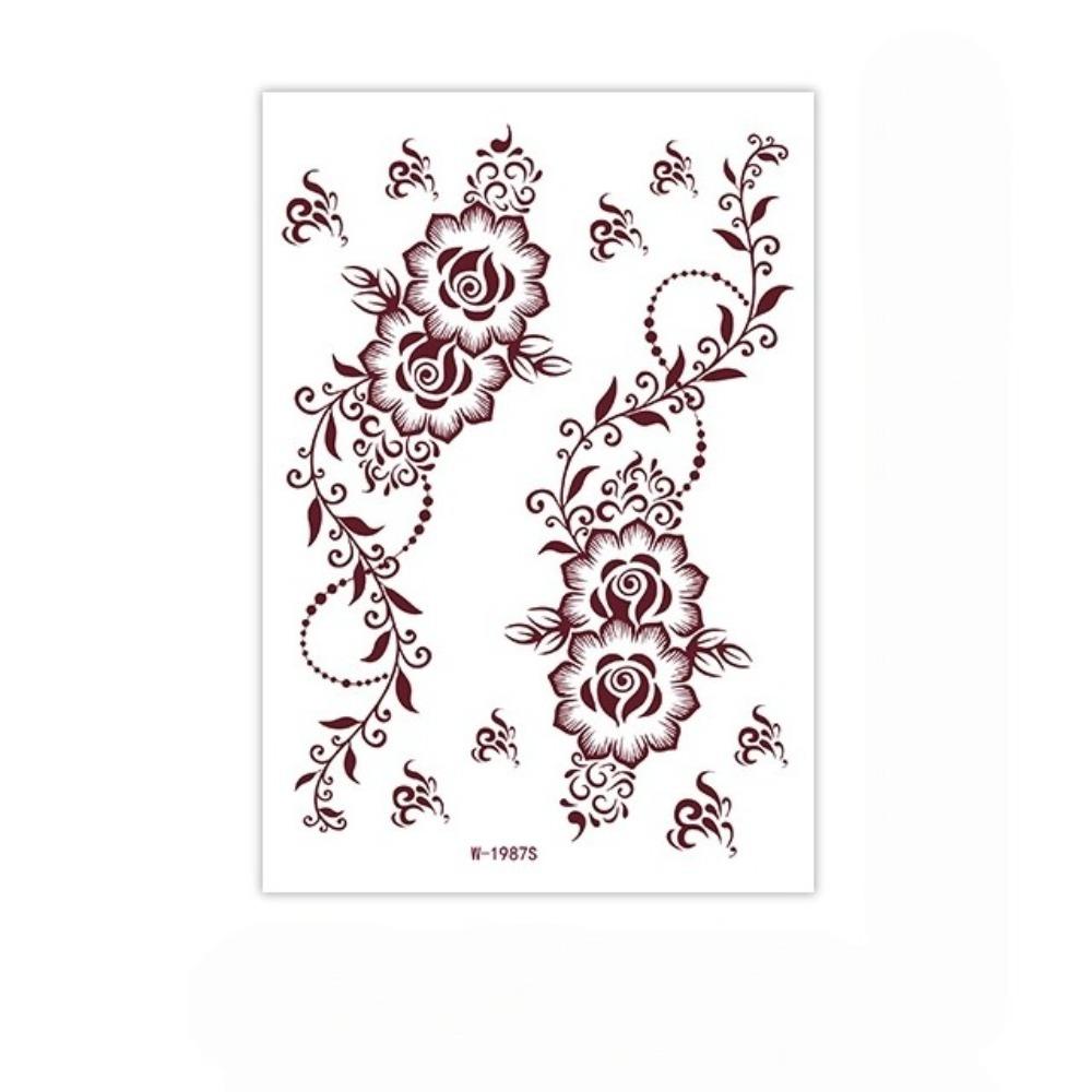Red Mehndi Stickers Henna Tattoo Stickers Lace Fake Tattoo Red Henna Tattoo Decals India Mehndi