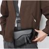 Men's Saddle Crossbody Bag Zipper Shoulder Bag Lightweight Single Strap Messenger Purse For Men Solid Color Casual Chest Bag